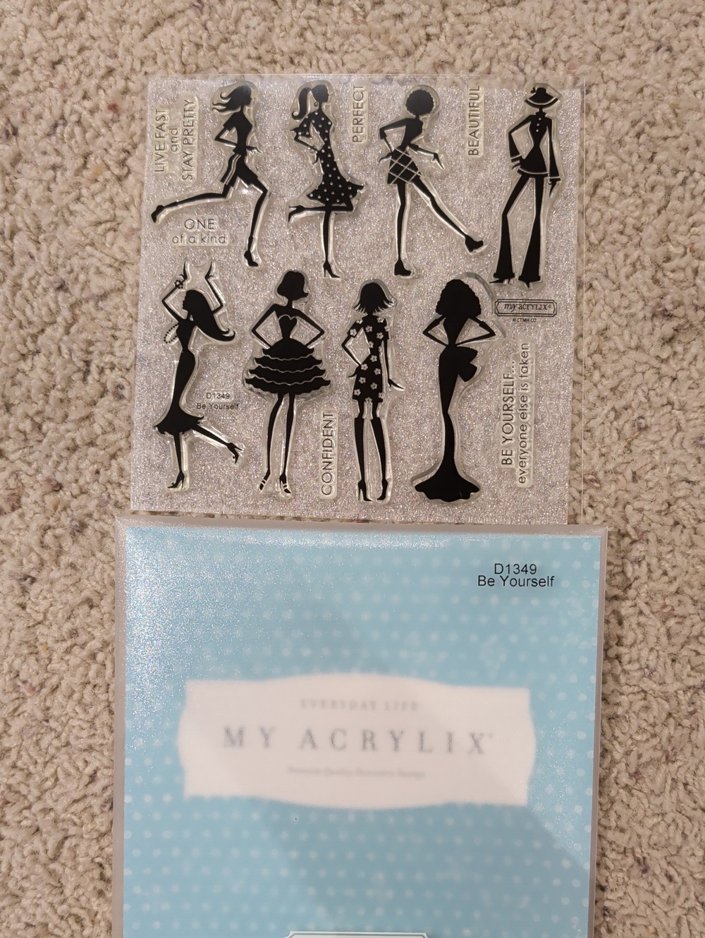 'Be Yourself' Clear Stamp Set - Black Silhouette Fashion Figures